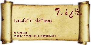 Tatár Ámos névjegykártya